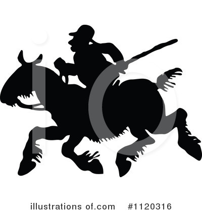 Royalty-Free (RF) Horseback Clipart Illustration by Prawny Vintage - Stock Sample #1120316