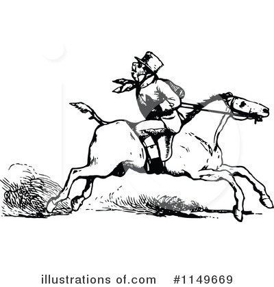 Royalty-Free (RF) Horseback Clipart Illustration by Prawny Vintage - Stock Sample #1149669