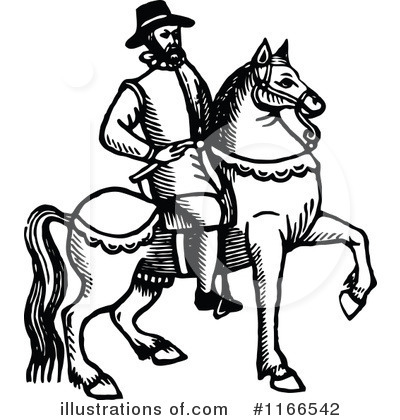 Royalty-Free (RF) Horseback Clipart Illustration by Prawny Vintage - Stock Sample #1166542