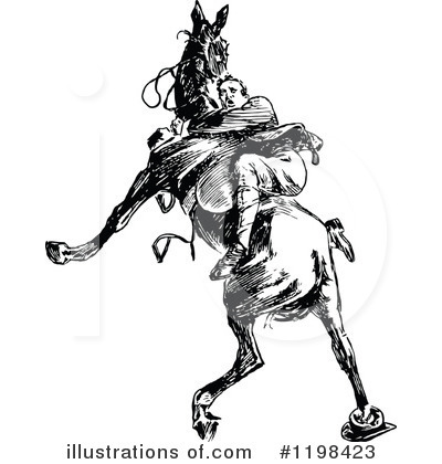 Royalty-Free (RF) Horseback Clipart Illustration by Prawny Vintage - Stock Sample #1198423