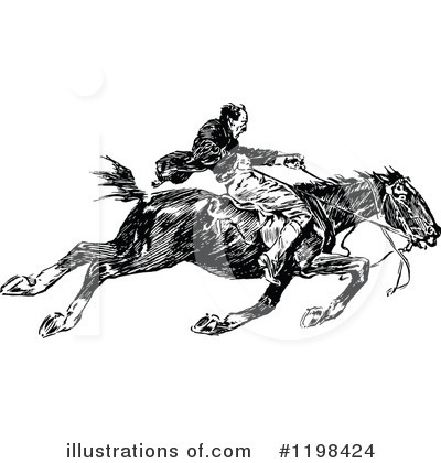 Royalty-Free (RF) Horseback Clipart Illustration by Prawny Vintage - Stock Sample #1198424