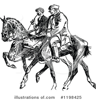 Royalty-Free (RF) Horseback Clipart Illustration by Prawny Vintage - Stock Sample #1198425