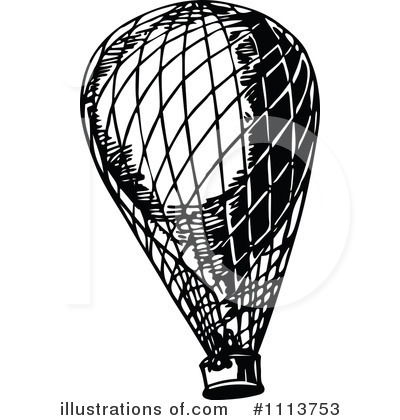 Royalty-Free (RF) Hot Air Balloon Clipart Illustration by Prawny Vintage - Stock Sample #1113753