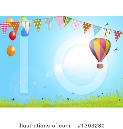 Royalty-Free (RF) Hot Air Balloon Clipart Illustration by elaineitalia - Stock Sample #1303280
