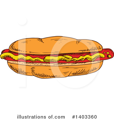 Royalty-Free (RF) Hot Dog Clipart Illustration by Vector Tradition SM - Stock Sample #1403360