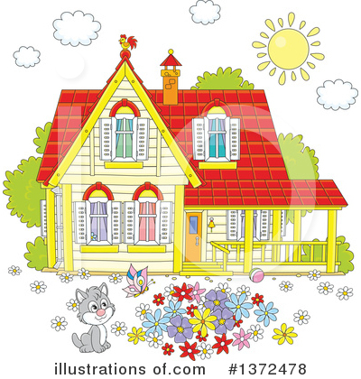 Royalty-Free (RF) House Clipart Illustration by Alex Bannykh - Stock Sample #1372478