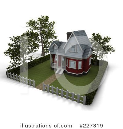 Royalty-Free (RF) House Clipart Illustration by KJ Pargeter - Stock Sample #227819