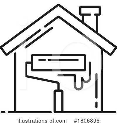 Royalty-Free (RF) House Painting Clipart Illustration by Vector Tradition SM - Stock Sample #1806896