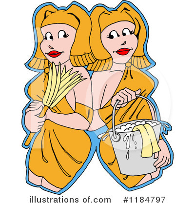Royalty-Free (RF) Housekeeper Clipart Illustration by LaffToon - Stock Sample #1184797