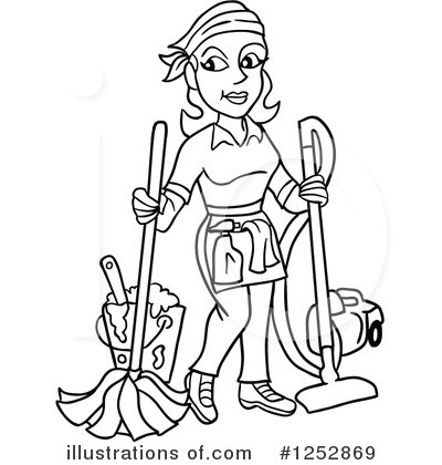 Housekeeper Clipart #1252869 by LaffToon