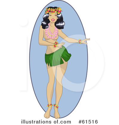 Royalty-Free (RF) Hula Dancer Clipart Illustration by r formidable - Stock Sample #61516