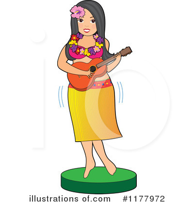 Royalty-Free (RF) Hula Girl Clipart Illustration by Maria Bell - Stock Sample #1177972