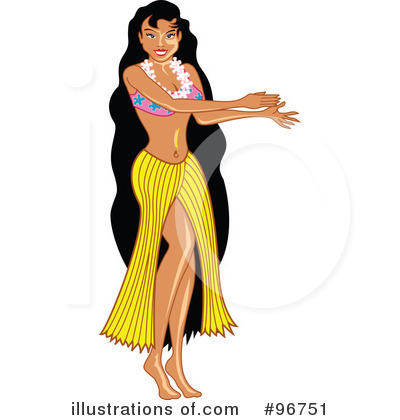 Royalty-Free (RF) Hula Girl Clipart Illustration by Andy Nortnik - Stock Sample #96751