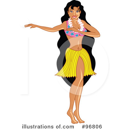 Royalty-Free (RF) Hula Girl Clipart Illustration by Andy Nortnik - Stock Sample #96806