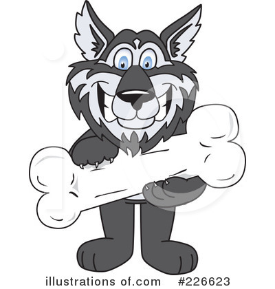 Royalty-Free (RF) Husky Mascot Clipart Illustration by Mascot Junction - Stock Sample #226623