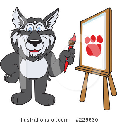 Royalty-Free (RF) Husky Mascot Clipart Illustration by Mascot Junction - Stock Sample #226630