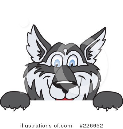 Royalty-Free (RF) Husky Mascot Clipart Illustration by Mascot Junction - Stock Sample #226652