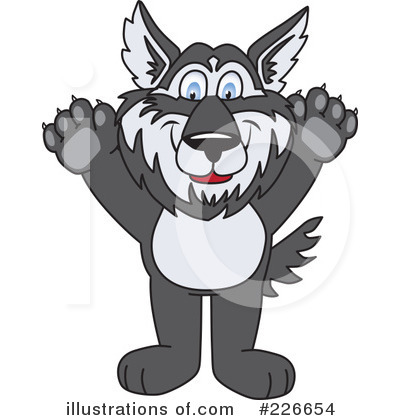 Royalty-Free (RF) Husky Mascot Clipart Illustration by Mascot Junction - Stock Sample #226654