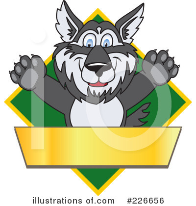 Royalty-Free (RF) Husky Mascot Clipart Illustration by Mascot Junction - Stock Sample #226656