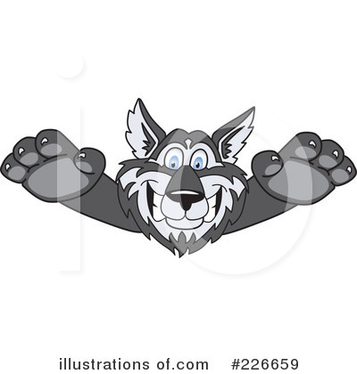 Royalty-Free (RF) Husky Mascot Clipart Illustration by Mascot Junction - Stock Sample #226659