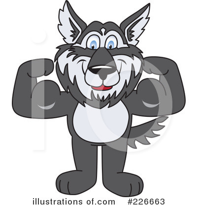 Royalty-Free (RF) Husky Mascot Clipart Illustration by Mascot Junction - Stock Sample #226663