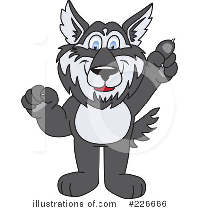 Royalty-Free (RF) Husky Mascot Clipart Illustration by Mascot Junction - Stock Sample #226666