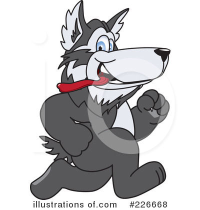 Royalty-Free (RF) Husky Mascot Clipart Illustration by Mascot Junction - Stock Sample #226668