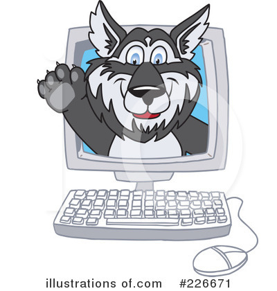 Royalty-Free (RF) Husky Mascot Clipart Illustration by Mascot Junction - Stock Sample #226671