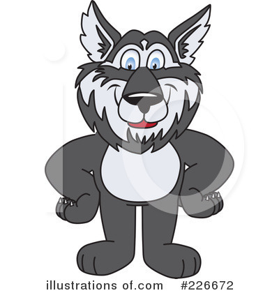 Royalty-Free (RF) Husky Mascot Clipart Illustration by Mascot Junction - Stock Sample #226672