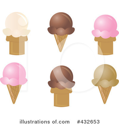 Royalty-Free (RF) Ice Cream Cone Clipart Illustration by Pams Clipart - Stock Sample #432653