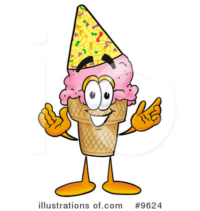 Royalty-Free (RF) Ice Cream Cone Clipart Illustration by Mascot Junction - Stock Sample #9624