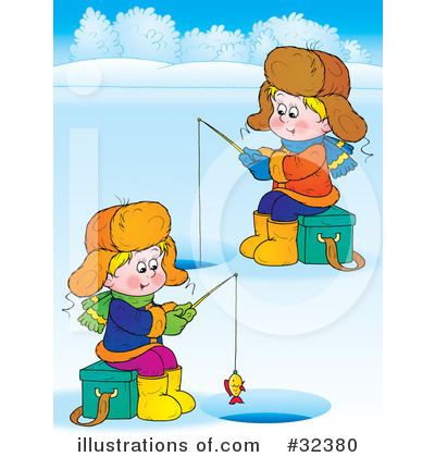 Royalty-Free (RF) Ice Fishing Clipart Illustration by Alex Bannykh - Stock Sample #32380