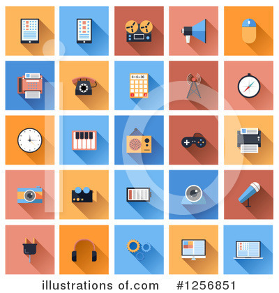 Royalty-Free (RF) Icons Clipart Illustration by vectorace - Stock Sample #1256851