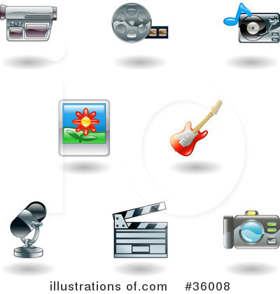 Royalty-Free (RF) Icons Clipart Illustration by AtStockIllustration - Stock Sample #36008