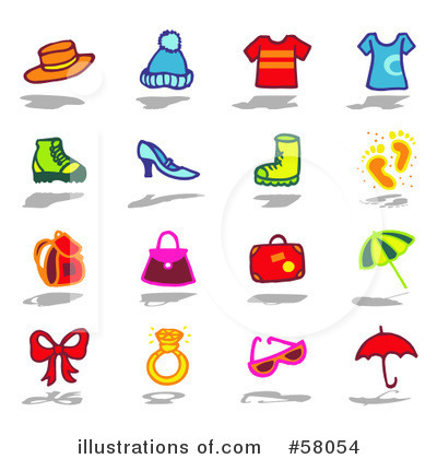Royalty-Free (RF) Icons Clipart Illustration by NL shop - Stock Sample #58054