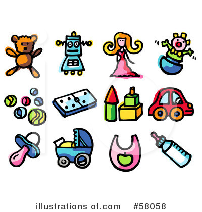 Royalty-Free (RF) Icons Clipart Illustration by NL shop - Stock Sample #58058
