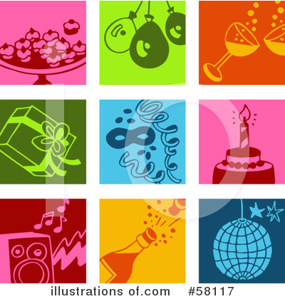 Royalty-Free (RF) Icons Clipart Illustration by NL shop - Stock Sample #58117