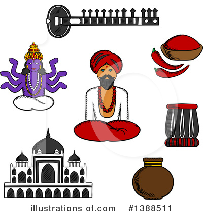 Sitar Clipart #1388511 by Vector Tradition SM