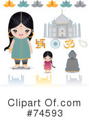 Indian Woman Clipart #74593 by Melisende Vector