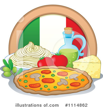 Royalty-Free (RF) Italian Cuisine Clipart Illustration by visekart - Stock Sample #1114862
