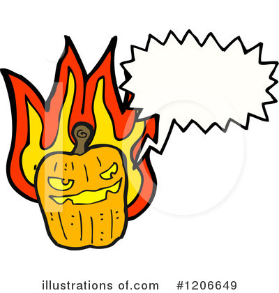 Flaming Jack-O-Lantern Clipart #1206649 by lineartestpilot