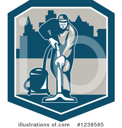 Royalty-Free (RF) Janitor Clipart Illustration by patrimonio - Stock Sample #1238565
