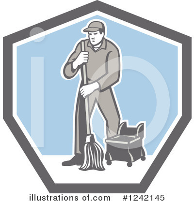 Royalty-Free (RF) Janitor Clipart Illustration by patrimonio - Stock Sample #1242145