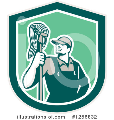 Royalty-Free (RF) Janitor Clipart Illustration by patrimonio - Stock Sample #1256832