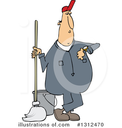 Royalty-Free (RF) Janitor Clipart Illustration by djart - Stock Sample #1312470