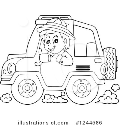 Royalty-Free (RF) Jeep Clipart Illustration by visekart - Stock Sample #1244586