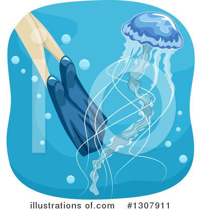 Royalty-Free (RF) Jellyfish Clipart Illustration by BNP Design Studio - Stock Sample #1307911