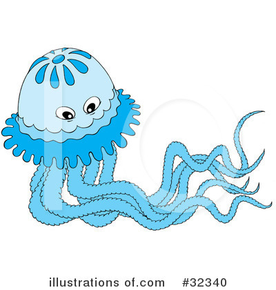 Royalty-Free (RF) Jellyfish Clipart Illustration by Alex Bannykh - Stock Sample #32340