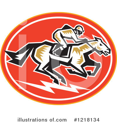 Horse Racing Clipart #1218134 by patrimonio