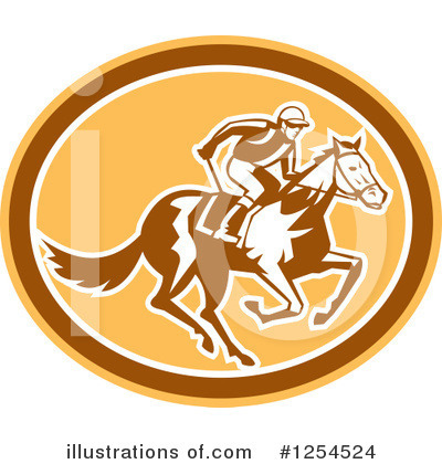 Horse Race Clipart #1254524 by patrimonio